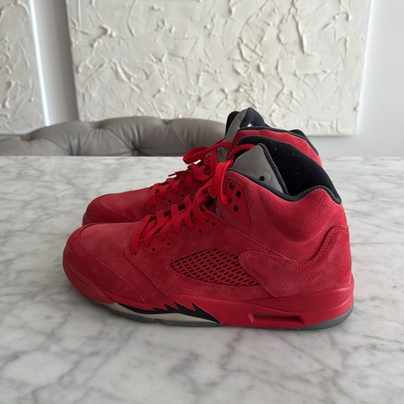Air Jordan retros 5 , red suede color - Picture 3 of 9